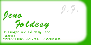 jeno foldesy business card