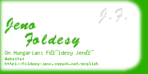 jeno foldesy business card